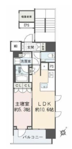 アスデュール日本橋人形町 2階 間取り図