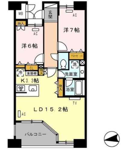 ロイヤルパークス西新井 1307 間取り図