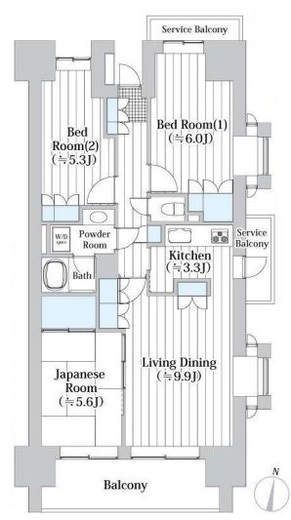 イーストパークス大島サザンスクエア 3階 間取り図