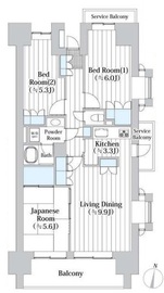イーストパークス大島サザンスクエア 3階 間取り図