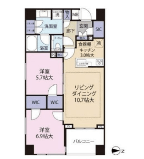ブランズ神楽坂 5階 間取り図