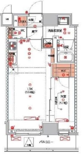 ハーモニーレジデンス新宿早稲田ザ・ガーデン 1102 間取り図