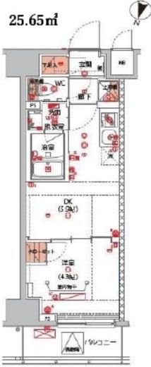 ハーモニーレジデンス新宿早稲田ザ・ガーデン 803 間取り図