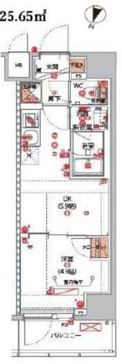 ハーモニーレジデンス新宿早稲田ザ・ガーデン 304 間取り図