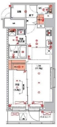 ハーモニーレジデンス新宿早稲田ザ・ガーデン 1203 間取り図