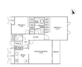 グレディール赤坂 3階 間取り図