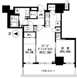 ブリリアタワー上野池之端 21階 間取り図