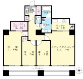西戸山タワーホウムズ 3階 間取り図