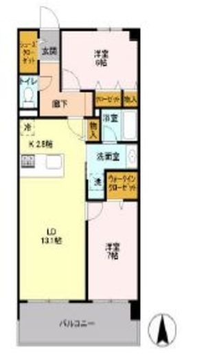ロイヤルパークス梅島 414 間取り図
