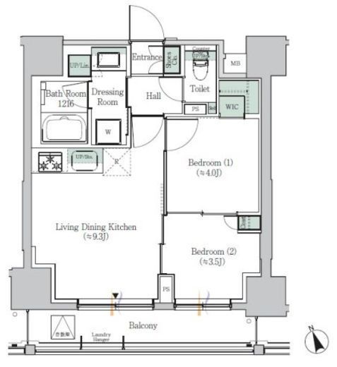 ONE ROOF RESIDENCE ASAKUSABASHI 602 間取り図