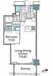 コンフォリア新宿イーストサイドタワー 1102 間取り図