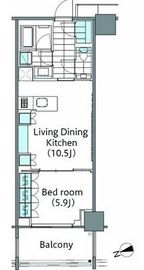 コンフォリア新宿イーストサイドタワー 1304 間取り図