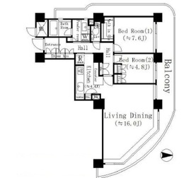 リバーポイントタワー 2701 間取り図