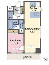 グリーンパーク日本橋浜町 11階 間取り図
