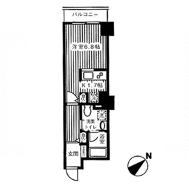 TKフラッツ渋谷 7F1 間取り図