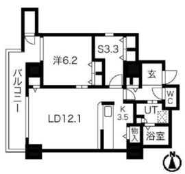 シティコート目黒 4-615 間取り図