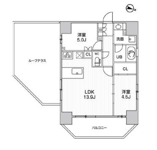 ドゥーエ東大前 1301 間取り図