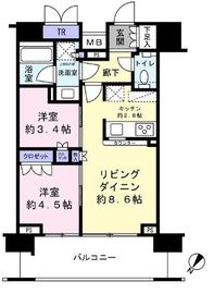 クレヴィア新宿若松町 11階 間取り図