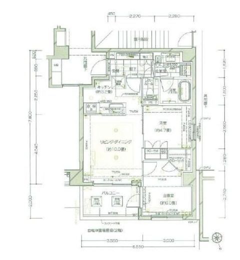 アールブラン馬込 2階 間取り図