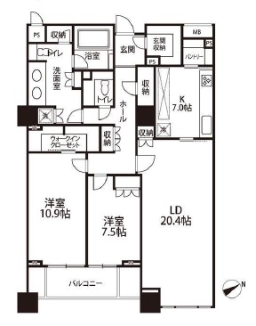 麻布台パークハウス 8階 間取り図