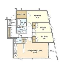 KWレジデンス桜新町 107 間取り図