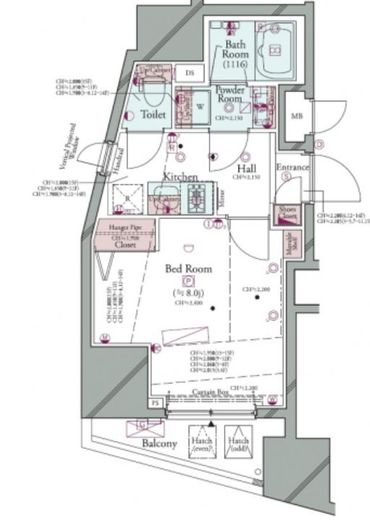 コンシェリア後楽園 HILLTOP SQUARE （ヒルトップスクエア） 7階 間取り図