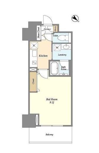 フロンティア新宿タワー 2208 間取り図