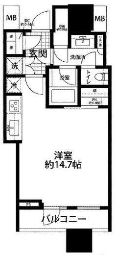 パークコート渋谷ザタワー 13階 間取り図