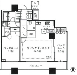 パークタワーグランスカイ 38階 間取り図