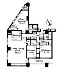 LaSante池田山 1801 間取り図