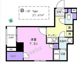 ベル代々木公園 3階 間取り図