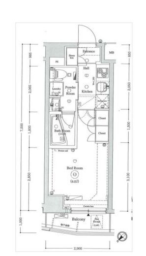 アクサス西新宿アジールコート 1階 間取り図