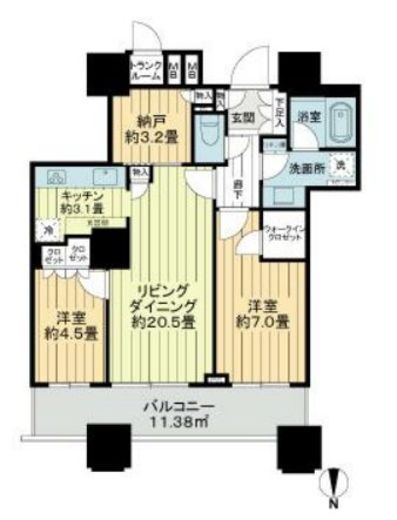 パークシティ大崎 ザ タワー 4階 間取り図