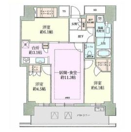 プラウドタワー練馬 21階 間取り図