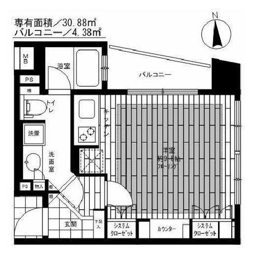 ファミールグラン用賀イクスヴィア 7階 間取り図