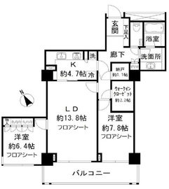 代官山アドレス ザ・タワー 13階 間取り図