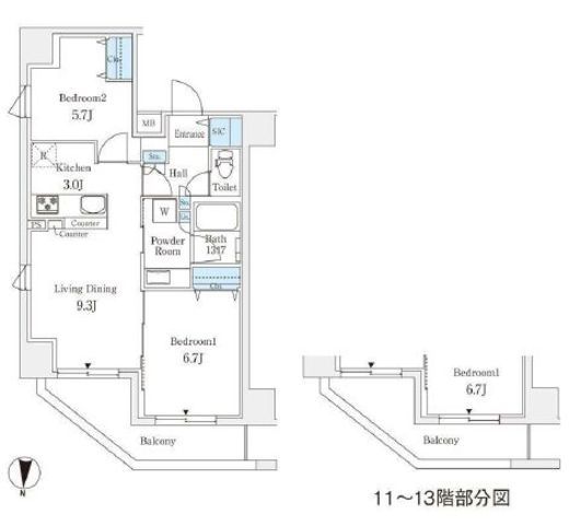 ラティエラ練馬 1203 間取り図