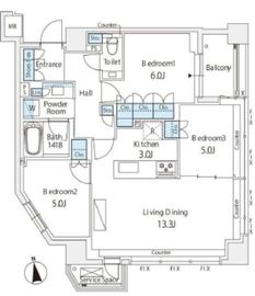 ジオ高輪 5階 間取り図