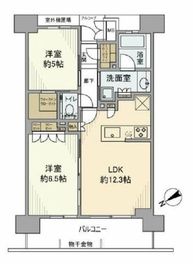 ジオ四谷荒木町 6階 間取り図