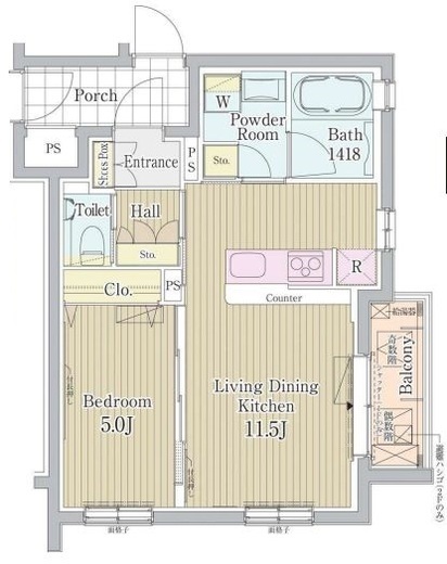 シャトーライフ自由が丘1 101 間取り図