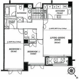 表参道コート (Omotesando Court) 102W 間取り図