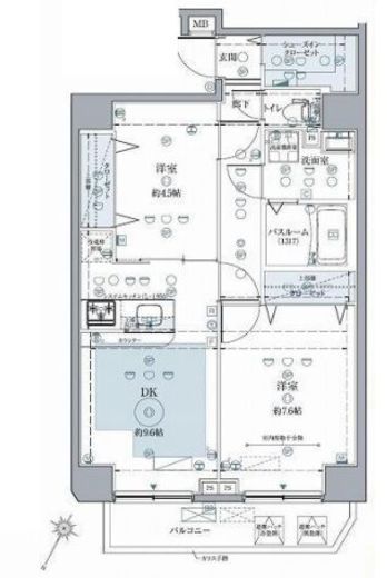 クレヴィスタ西巣鴨 13階 間取り図
