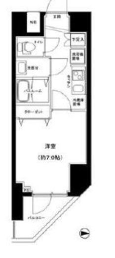 ガリシア錦糸町パークサイド 2階 間取り図