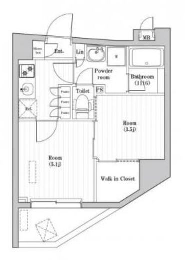 レジデンス北大塚 206 間取り図