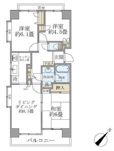 高輪パークホームズ 10階 間取り図