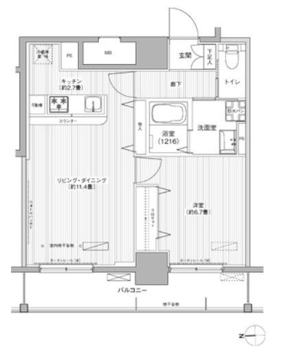 レジェンダリーガーデン赤羽ウェストビュー 1202 間取り図