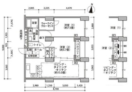 東雲キャナルコートCODAN 14-1107 間取り図