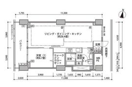 東雲キャナルコートCODAN 16-1102 間取り図