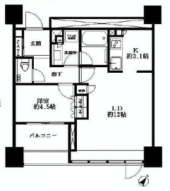 ザ・ヒルトップタワー高輪台 4階 間取り図