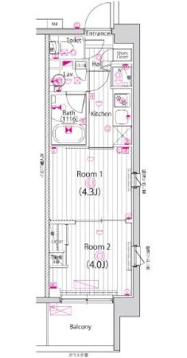 ガーラ・アヴェニュー元住吉 7階 間取り図
